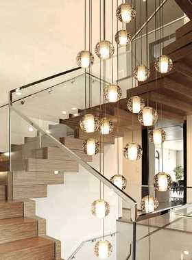 Luxury Modern Chandelier Lighting Large Staircase LED Crysta