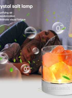 USB Natural Himalayan Salt Lamp Crystal Light Colorful Air P