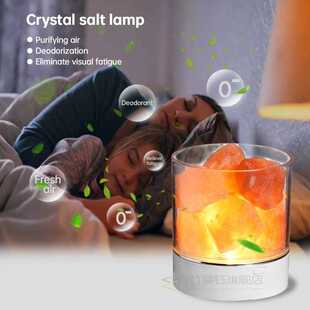 USB Natural Himalayan Salt Lamp Crystal Light Colorful Air P