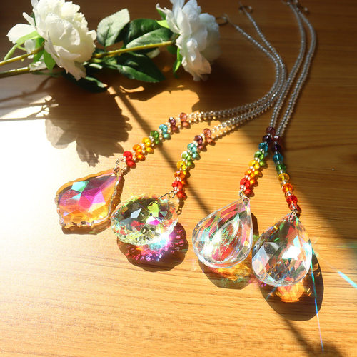 Crystal Wind Chimes Light Catcher Chandelier Rainbow Prism P