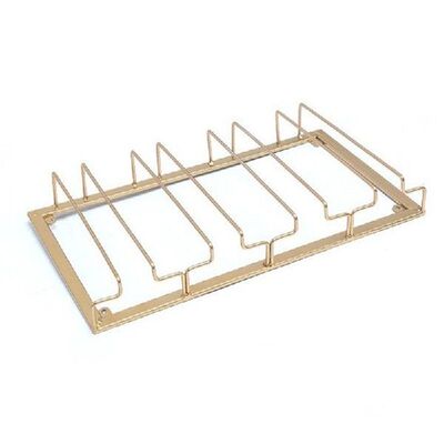 4 Rows Wine Glass Rack Under Cabinet Stemware Holder Metal