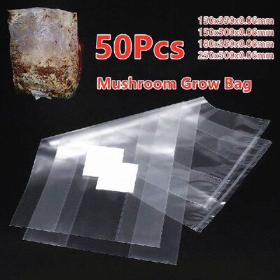 4 Sizes 50 Pcs PVC Mushroom Spawn Grow Bag Substrate High