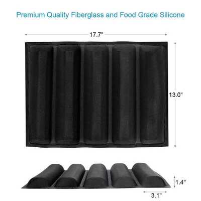 French Bread Mold Wave Baking Tray Silicone Baguette Pan No