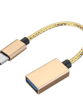 Nylon braid Type C USB 3.1 Male to OTG Type A Female Adapte