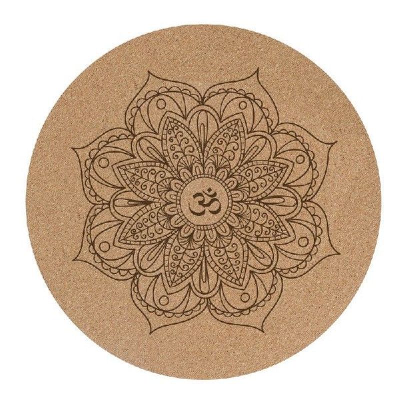 Yoga Mat Little Round Cork Rubber 60x60cmx3mm Non Slip Yoga