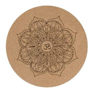 Yoga Mat Little Round Cork Rubber 60x60cmx3mm Non Slip Yoga