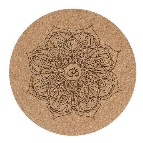 Yoga Mat Little Round Cork Rubber 60x60cmx3mm Non Slip Yoga