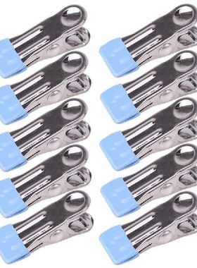10pcs Multifunctional Clothes Pins Windproof Antiskid Metal