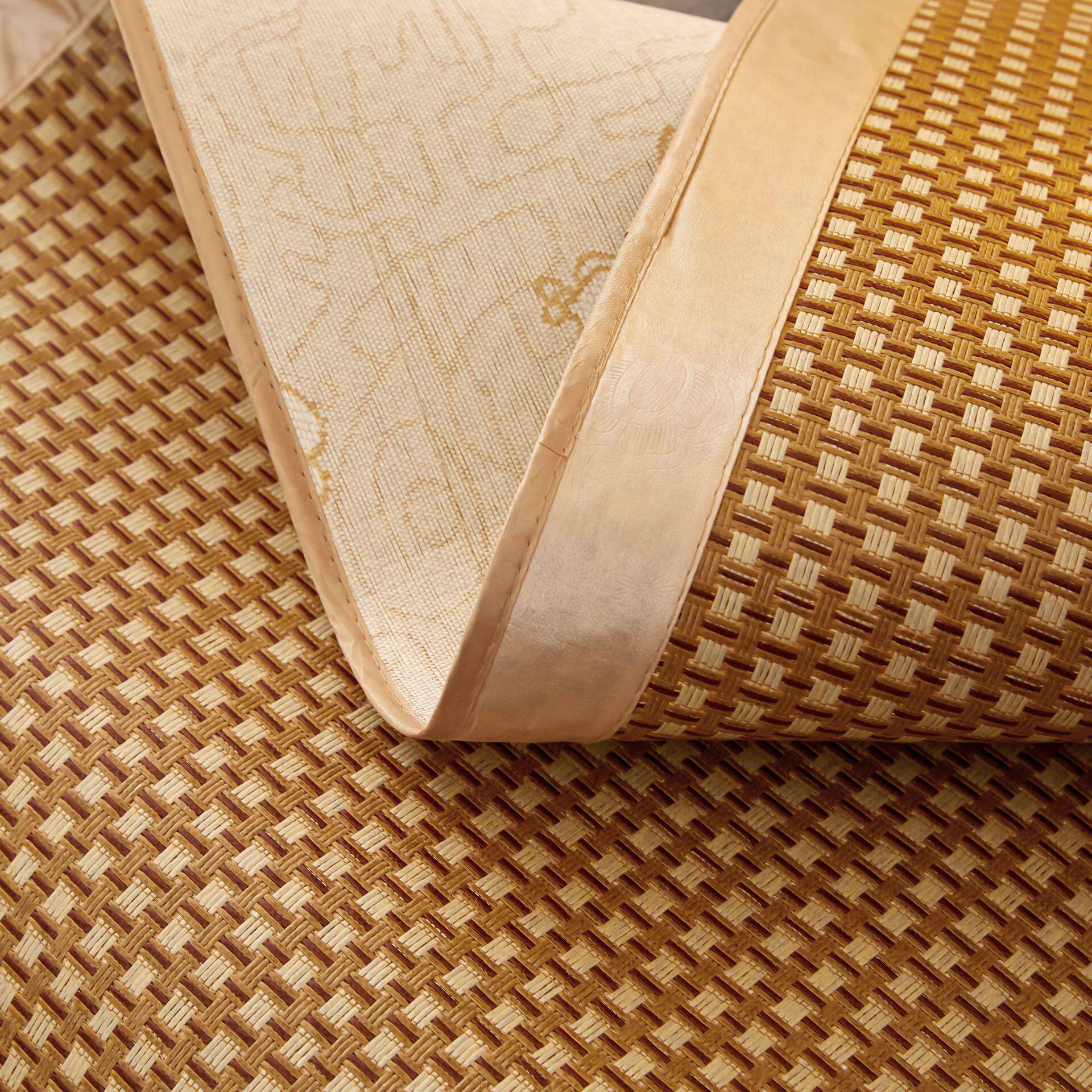 SUMMER DOUBLE-SIDED MAT RATTAN MAT CAN BE SLEPT NAKED ICE SILK RATTAN MAT HOME DOUBLE BED FOLDABLE AIR CONDITIONER STRAW MAT DUAL-PURPOSE
