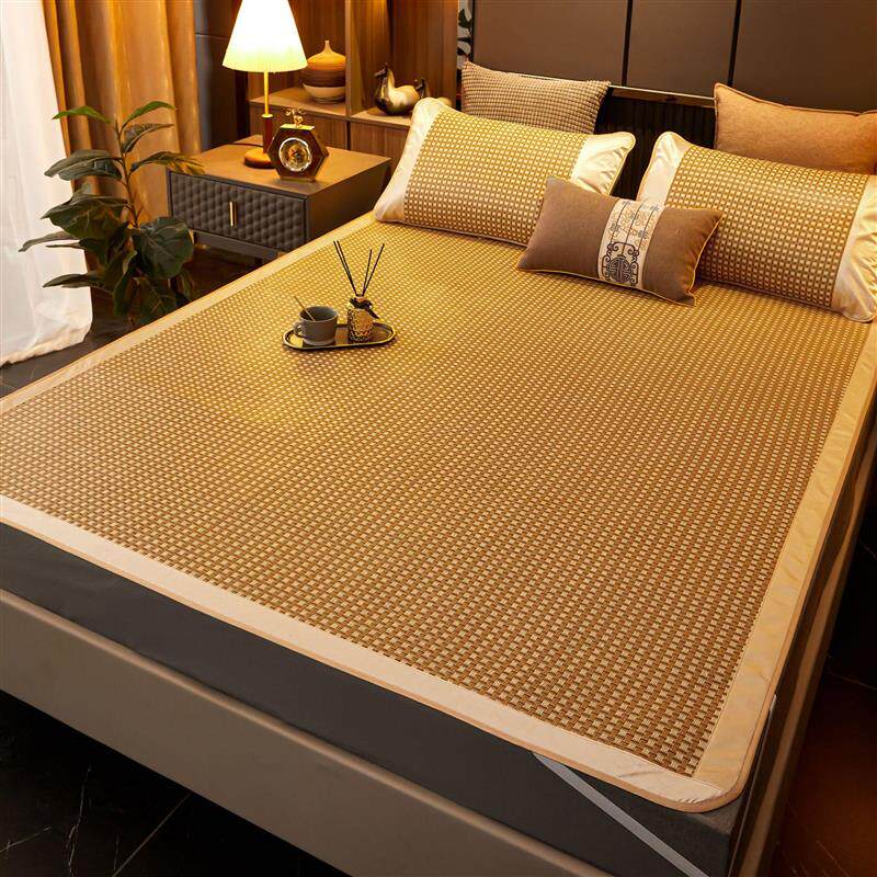 SUMMER DOUBLE-SIDED MAT RATTAN MAT CAN BE SLEPT NAKED ICE SILK RATTAN MAT HOME DOUBLE BED FOLDABLE AIR CONDITIONER STRAW MAT DUAL-PURPOSE