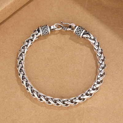 复古龙骨编织朋克男士手链简约大