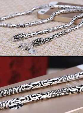 新款925纯银龙骨手链男潮个性霸
