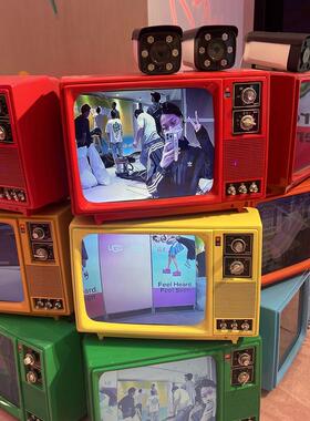 老式电视机复古怀旧影视道具老物件装饰道具可播放黑白电视摆件