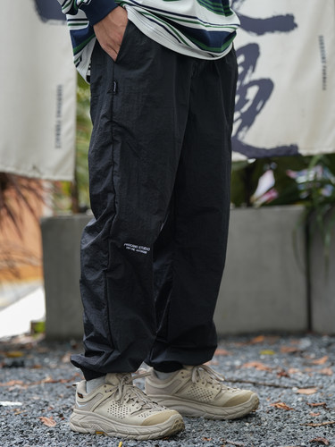 Procano23AW金属尼龙褶皱长裤