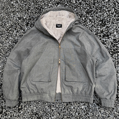 【一件过冬】PROCANO珠帆布连帽座山雕夹克加绒加厚重磅外套秋冬