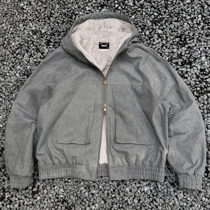 【一件过冬】PROCANO珠帆布连帽座山雕夹克加绒加厚重磅外套秋冬