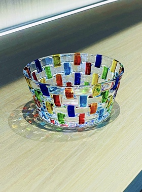 新款高颜值人工手绘水晶彩虹碗家用米饭碗SRT