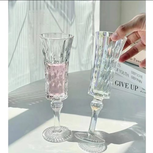 拍一发二香槟杯新款玻璃杯家用高颜值水晶玻璃创意水杯SRT
