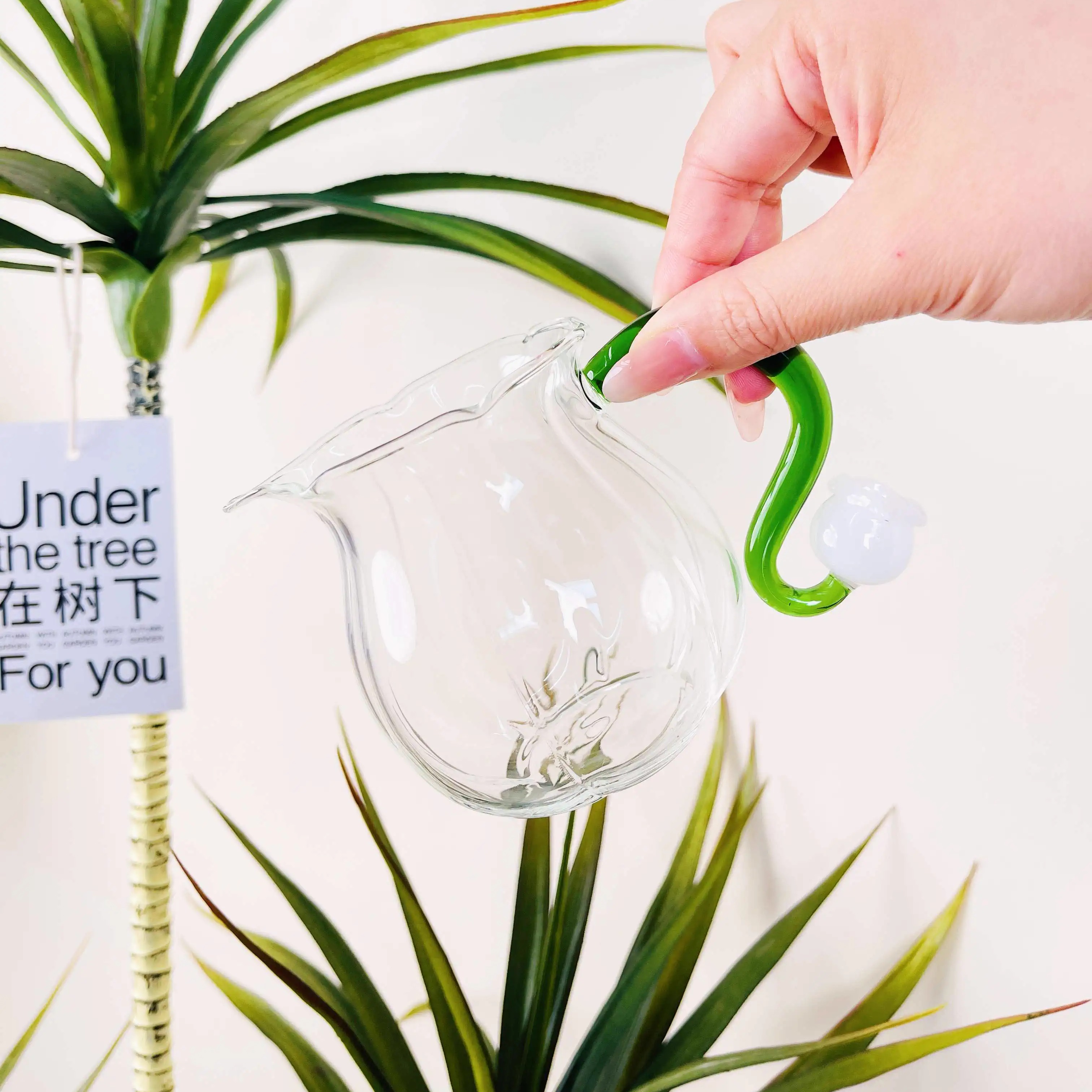 高颜值铃兰花高硼硅玻璃公道杯SQ