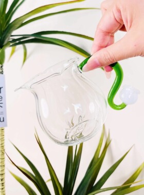 高颜值铃兰花高硼硅玻璃公道杯SQ