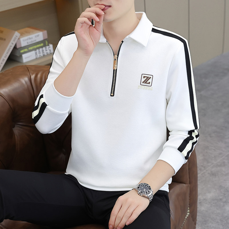 2026春秋新款欧货潮牌立领半拉链卫衣男高端拼色男士加绒长袖t恤