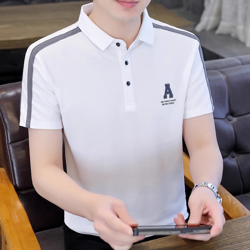 高端白色polo衫男短袖2025夏季新款纯色翻领修身男士商务纯棉t恤