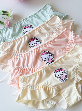 日系少女内裤纯棉不卡裆卡通可系带低腰全棉裆女孩甜美透气三角裤