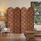 直播沙发法式 美式 中古屏风隔断客厅折叠移动卧室家用服装 复古背景