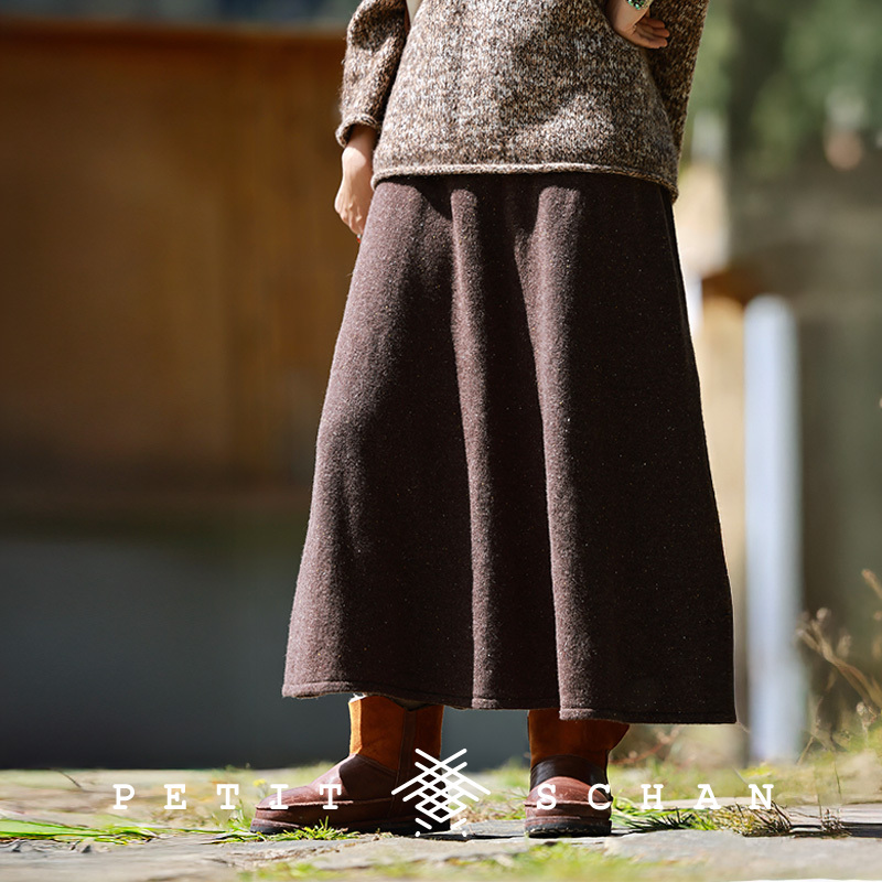 小闪绵羊毛A字松紧腰彩点纱半裙