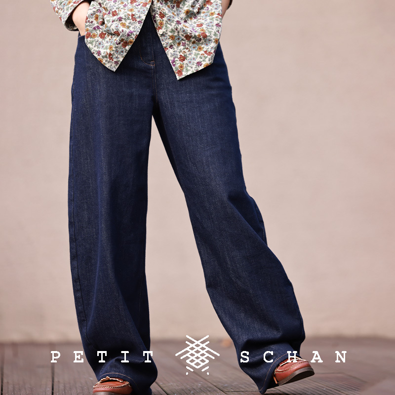 小闪环保染色工艺正腰长牛仔裤