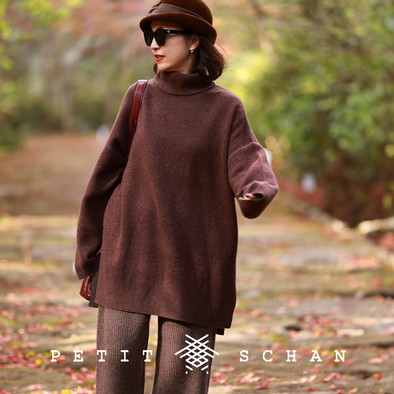 Petit Schan小闪 耐人寻味 纯山羊绒半高领针织上衣