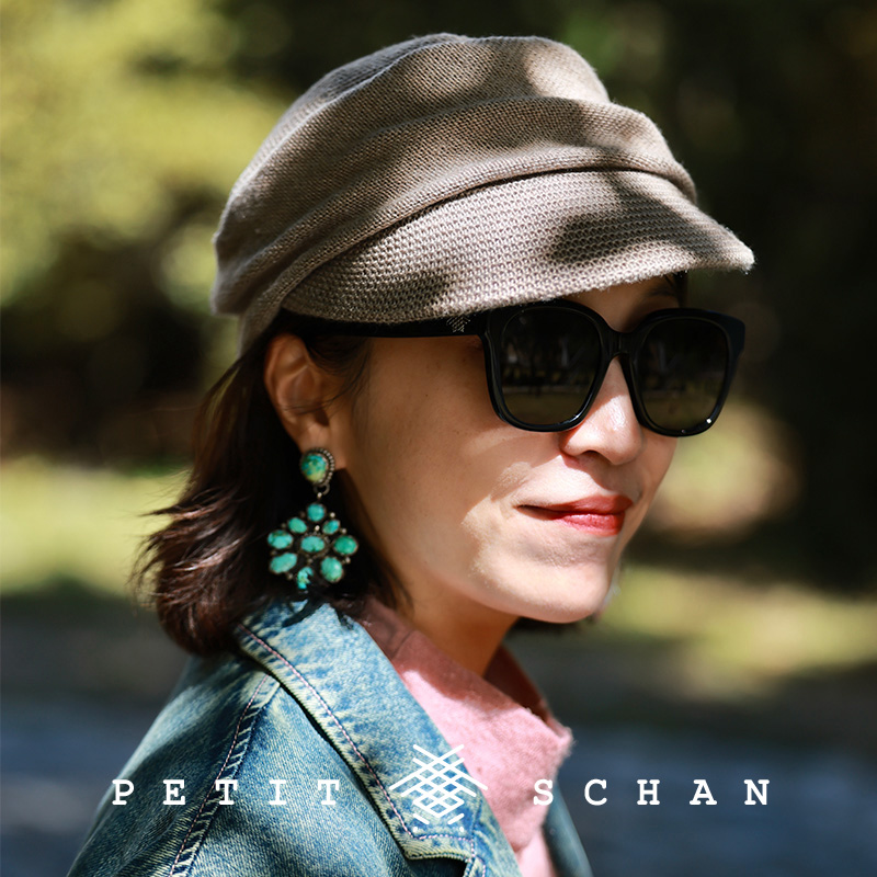 小闪复古堆褶针织毛线羊毛报童帽