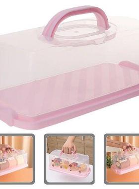 Plastic Rectangular Bread Box with Clear Lid Loaf Cake