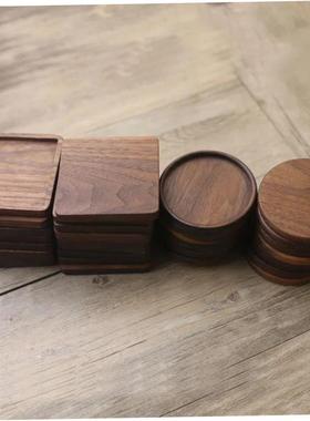 1PC Solid Walnut Wood Coaster Round Square Beech Wood Cup Ma