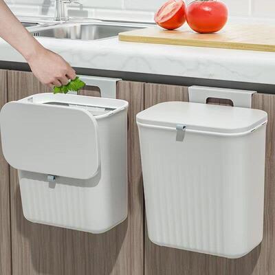 Wall Mounted Kitchen Trash Can Hanging Trash Bin Cabinet Doo