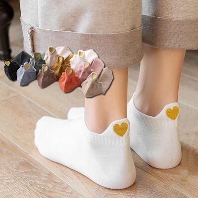 Instime 4 Pairs/Pack Kawaii Girls Socks Women Low Cut Smile