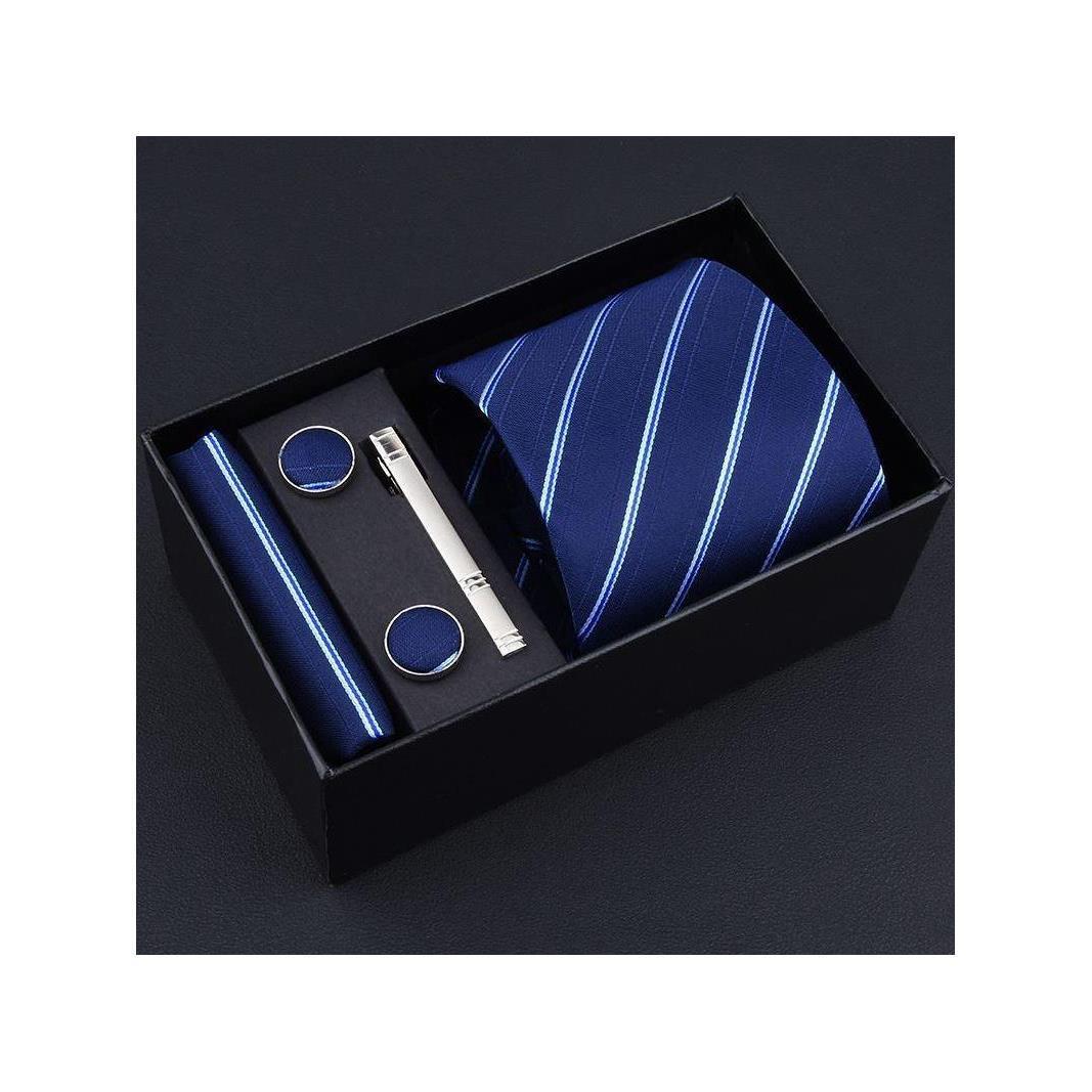 necktie cufflinks Tie clip hanky men suit 4 sets gift 领带