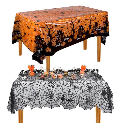 Halloween Tablecloth tablecover table decor Haunted House Pu