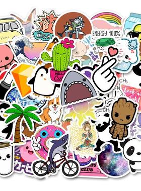 50PCS Cool Summer Vsco Stickers Pack Pink Girl Anime Stiker
