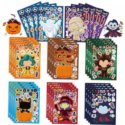 Halloween Party Favors Stickers for Kids 6-24sheets DIY