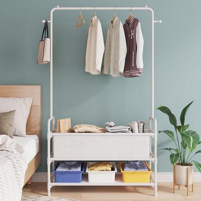 Simple clothes hanger coat storage rack shoe shelf stool