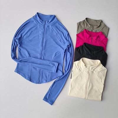 Slim Fit Sports Coat Shirts Jacket Quick Dry Elastic Yoga