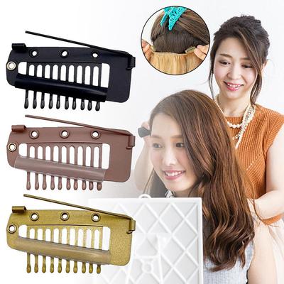 10 teeth hair extension clip with safety pin wig hair
