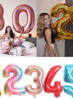 32/40英寸数字生日快乐氦气球鸟