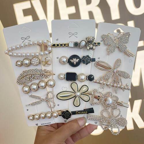 4/24Pcs Silver Y2k Hair Clips for Women Elegant Metal Duckb