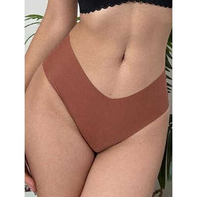 4PC Women Seamless Briefs Sexy V-Waist Underwear 10 Solid Co