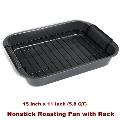 Nonstick Roasting Pan Rack Roaster Bakeware Roast Chicken