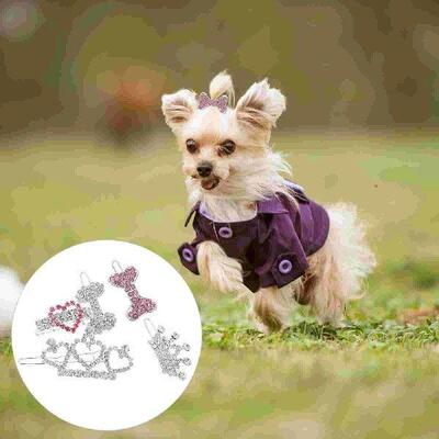 5 Pcs Pet Headgear Lovely Hairpins Barrettes Clips Dog Girl