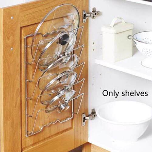 Pan Stainless Steel Pot Lid Plates Kitchen 5 Slots Sink Coun
