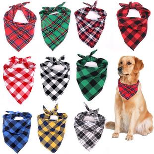 Classic Red Black Plaid Pet Dog Bandana Cat Puppy Kerchief P